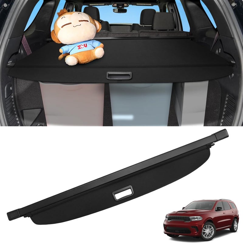 Sze Cargo Cover for Dodge Durango 2011-2025 Accessories (Not fits 2025 R/T) Retractable Trunk Cover Black Rear Trunk Security Cover Shielding Shade Waterproof-New Upgrade (Install on 2nd Row Position) - Image 1
